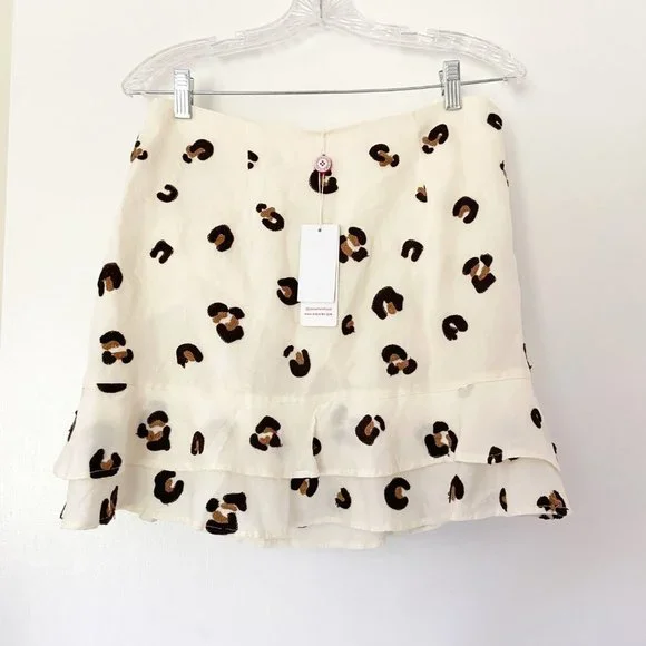 NEW Red Carter Becky Leopard Embroidered Skirt - Picture 3 of 6